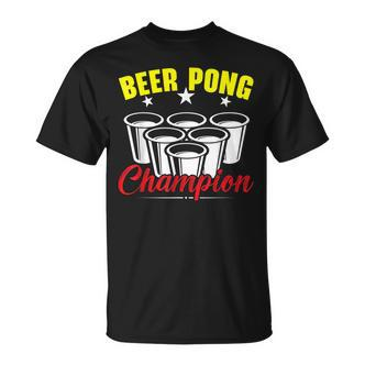 Beer Pong Champion Alkohol Trinkspiel Beer Pong T-Shirt - Seseable De