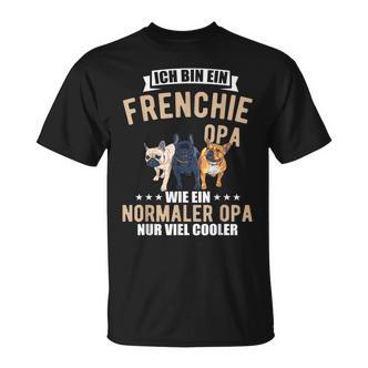 Französische Bulldogge Opa T-Shirt für Herren, Hundebesitzer Tee - Seseable De