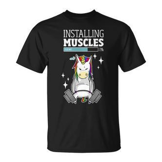 Installing Muscles Unicorn Gym Shirt T-Shirt - Seseable De