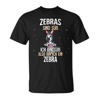 Lustiges Zebra Slogan T-Shirt Zebras Sind Süß in Schwarz - Seseable De