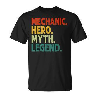 Mechaniker Held Mythos Legende Retro Vintage-Maschinist T-Shirt - Seseable De