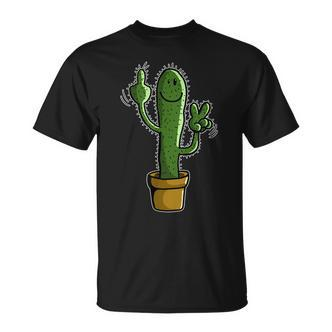 Witziges Stinkefinger Kaktus I Humor T-Shirt - Seseable De