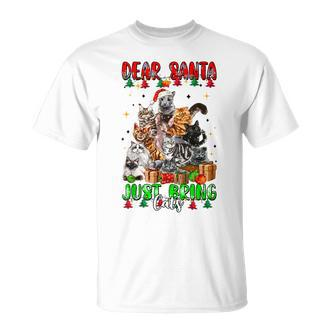 Dear Santa Just Bring Cats Weihnachtsbaum T-Shirt für Katzenliebhaber - Seseable De