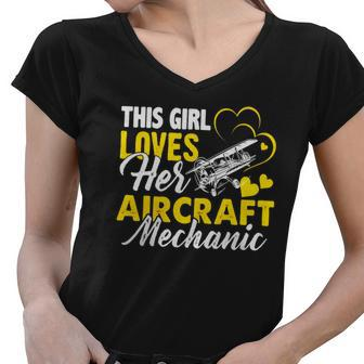 Aircraft Mechanic Shirt - Aircraft Mechanic T Shirts Women V-Neck T-Shirt - Thegiftio UK