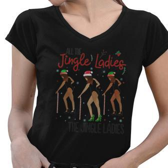 All The Jingle Ladies All The Jingle Ladies Women V-Neck T-Shirt - Thegiftio UK