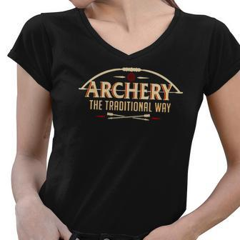 Archery Traditional Women V-Neck T-Shirt - Thegiftio UK