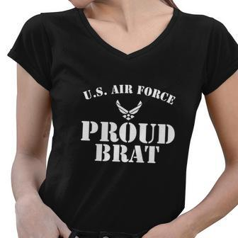 Best-Gift-For-Army-Proud-Us-Air-Force-Brat Women V-Neck T-Shirt - Thegiftio UK