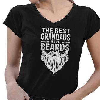 Best Grandads Beards Tattoos Husband Mens Women V-Neck T-Shirt - Thegiftio UK
