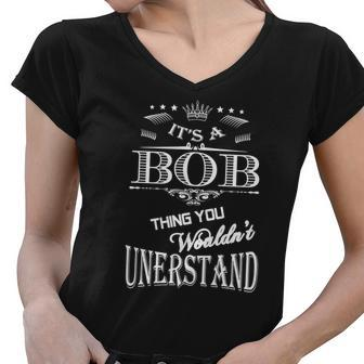 Bob Bob Shirts Bob Hoodie Bob Shirt Bob Tee Women V-Neck T-Shirt - Thegiftio UK