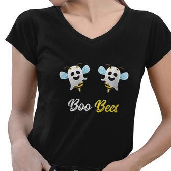 Boo Bees Funny Ghost Boobees Halloween Costume Bee Lover Women V-Neck T-Shirt - Thegiftio UK