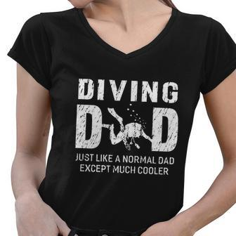 Diving Dad Gifts For Father Scuba Women V-Neck T-Shirt - Thegiftio UK