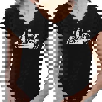 Evolution Downhill Mountain Bike Mtb Mountain Biking Women V-Neck T-Shirt - Thegiftio