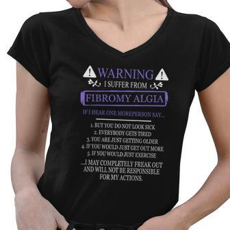 Fibromyalgia Shirts - I Suffer From Fibromyalgia Tshirt Women V-Neck T-Shirt - Thegiftio UK