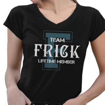 Frick Shirts - Team Frick Lifetime Member Name Shirts Women V-Neck T-Shirt - Thegiftio UK