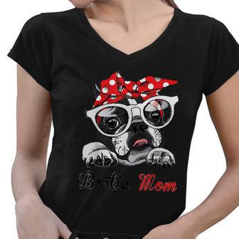 Funny Bostie Mom For Boston Terrier Dogs Lovers Women V-Neck T-Shirt - Thegiftio UK