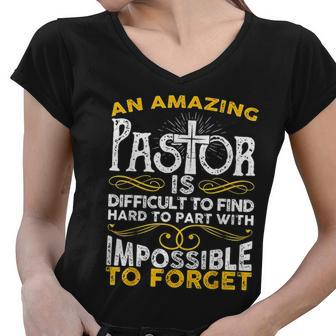 Funny Pastor Retirement Retired Christian Gift Women V-Neck T-Shirt - Thegiftio UK