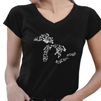 Great Lakes Words Design T-Shirts Women V-Neck T-Shirt - Thegiftio UK