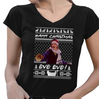 Happy Christmas Eve Eve Christmas Women V-Neck T-Shirt - Thegiftio UK