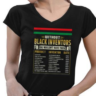 History Of Black Inventors Black History Month Women V-Neck T-Shirt - Thegiftio UK