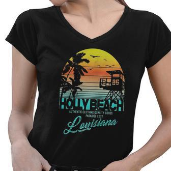 Holly Beach Louisiana Beach Shirt Women V-Neck T-Shirt - Thegiftio UK