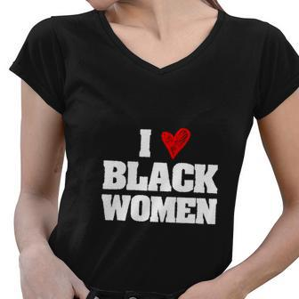 I Love Black Women Women V-Neck T-Shirt - Thegiftio UK