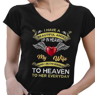 In Memorial Wife Every Day In Heaven For Husband Loss Wife Women V-Neck T-Shirt - Thegiftio UK