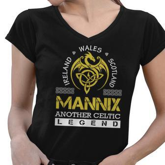 Ireland Wales Scotland Mannix Another Celtic Legend Name Shirts Women V-Neck T-Shirt - Thegiftio UK