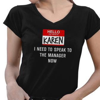 Karen Halloween Costume I Need To Speak To The Manager Meme Women V-Neck T-Shirt - Thegiftio UK