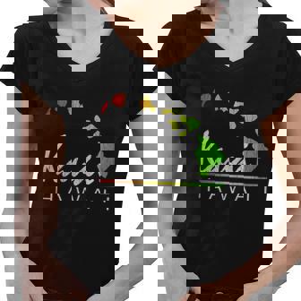 Kauai Hawaii Distressed Vintage Look Women V-Neck T-Shirt - Thegiftio