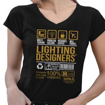 Lighting Designers Women V-Neck T-Shirt - Thegiftio UK