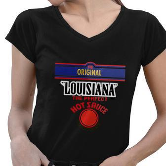 Louisiana Hot Sauce Women V-Neck T-Shirt - Thegiftio UK