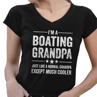 Mens Boating Grandpa Just Like A Normal Funny Boat Captain Shirt Women V-Neck T-Shirt - Thegiftio UK