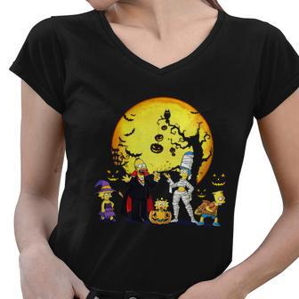 Mng-Simpson Halloween Women V-Neck T-Shirt - Thegiftio UK