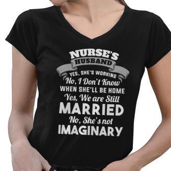 Nurses Husband Great Gift For Any Nurse Husband Women V-Neck T-Shirt - Thegiftio UK