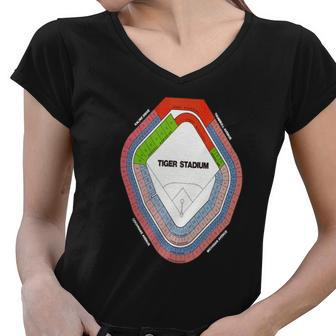 Old Tiger Stadium Seating Chart T-Shirts Women V-Neck T-Shirt - Thegiftio UK
