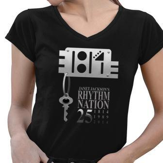 Rhythm Nation-S 25Th Anniversary T Shirts Women V-Neck T-Shirt - Thegiftio UK