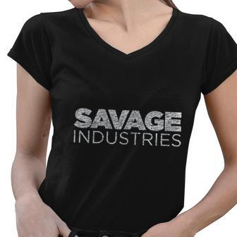 Savage Industries Women V-Neck T-Shirt - Thegiftio UK