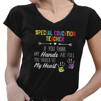 Special Education Teacher Sped Squad Special Women V-Neck T-Shirt - Thegiftio UK