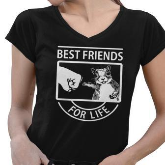 Squirrel Best Friend For Life Frontside Best Friend Gifts Women V-Neck T-Shirt - Thegiftio UK