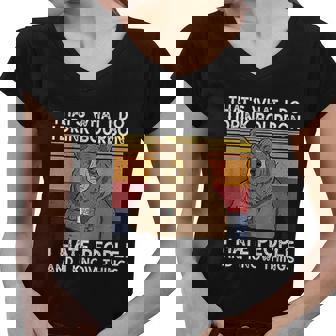 That Is What I Do I Drink Bourbon I Hate People Retro Women V-Neck T-Shirt - Thegiftio