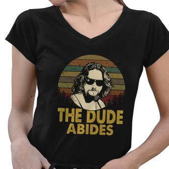 The Dude Abides Vintage Women V-Neck T-Shirt - Thegiftio UK
