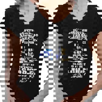 Truck Driver Side Dump Truck Load Off Tshirts Women V-Neck T-Shirt - Thegiftio