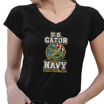 Us Gator Navy Amphibious Force Women V-Neck T-Shirt - Thegiftio UK