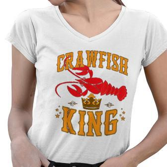 Crawfish King Crawfish Boil Party Festival Women V-Neck T-Shirt - Thegiftio UK
