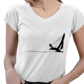 Hobie Cat Sailing Women V-Neck T-Shirt - Thegiftio UK