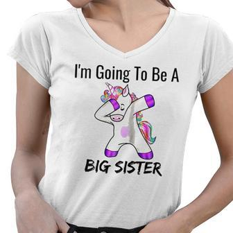 I Am Going To Be A Big Sister Announcement Women V-Neck T-Shirt - Thegiftio UK