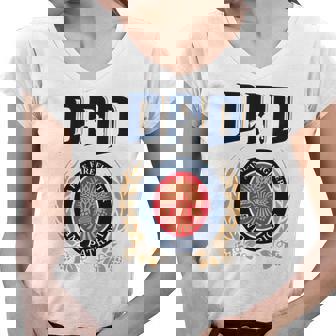 Miller Lite Dad A Fine Firefighter And Patriot Father S Day Shirt Women V-Neck T-Shirt - Thegiftio