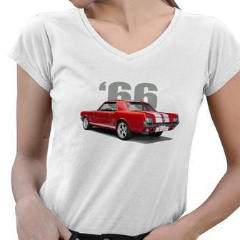 Mustang 1966 Vintage Women V-Neck T-Shirt - Thegiftio UK