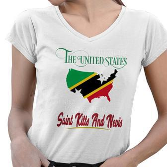 Saint Kitts And Nevis Women V-Neck T-Shirt - Thegiftio UK