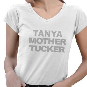 Tanya Mother Tucker Sticker Shirt Women V-Neck T-Shirt - Thegiftio UK